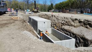 Large precast concrete water reservoir Canada